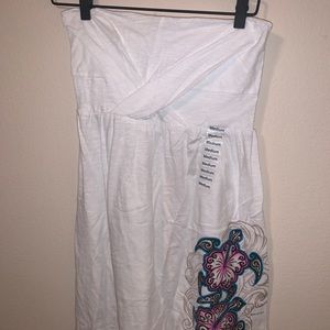 Del sol tube top white short dress.